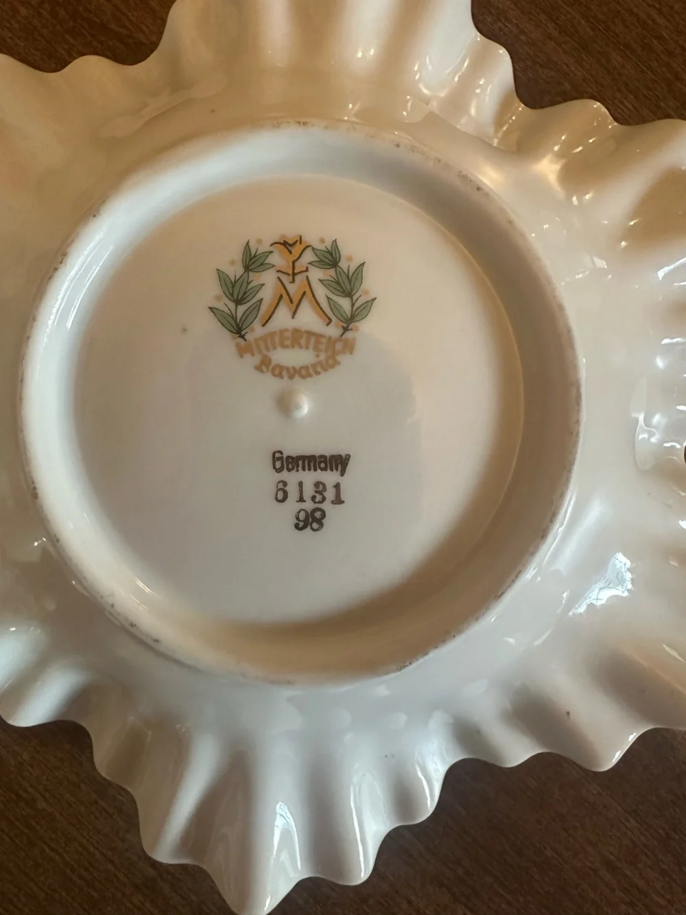 Vintage Mitterteich Bavaria Ruffled Plate