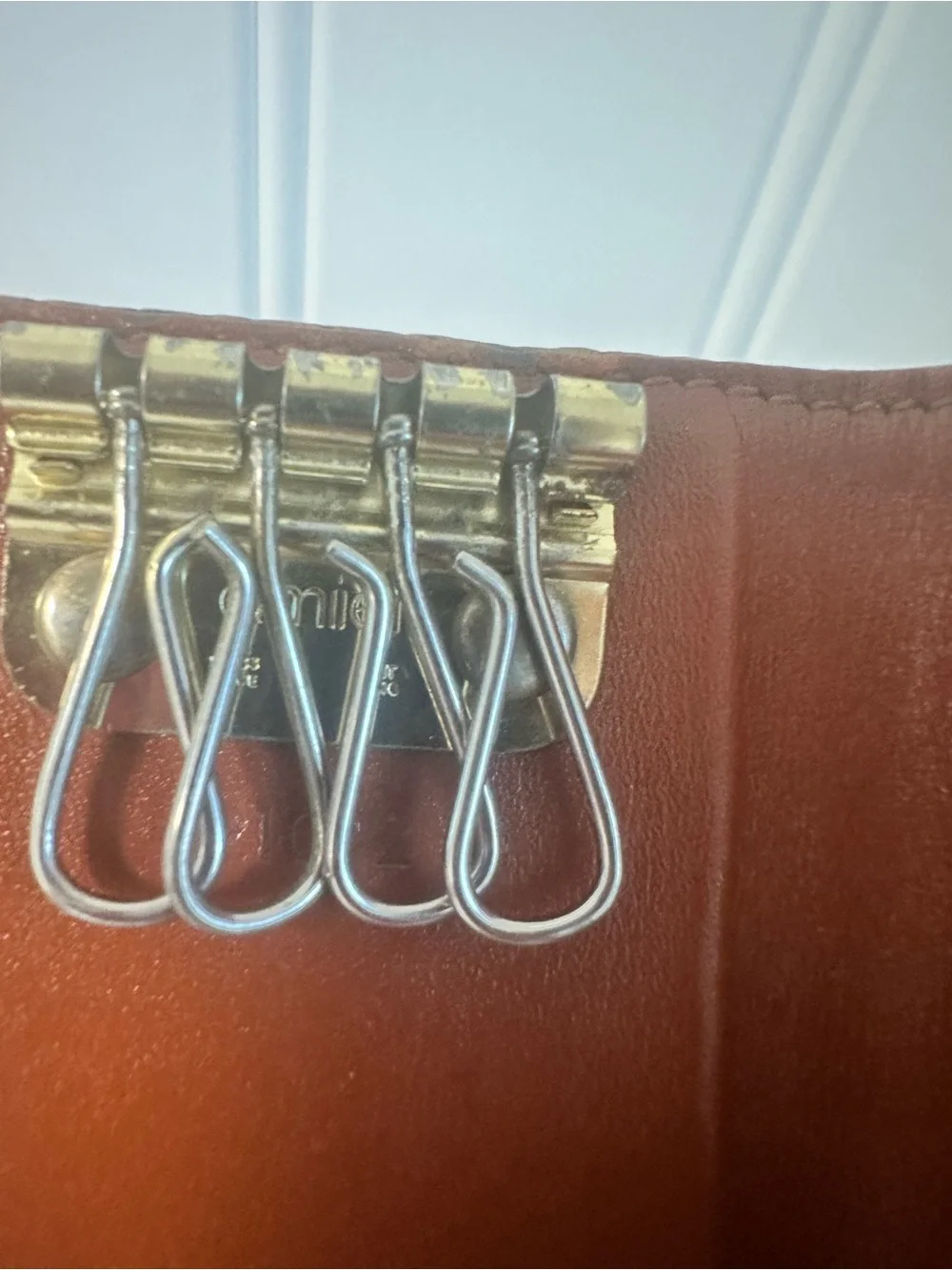 MCM Cognac Visetos Monogram, Leather, 4-Key Holder Case - MCM