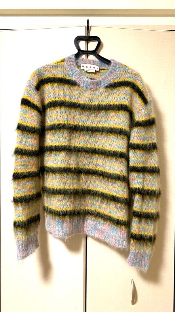 MARINI Striped Mohair Knit Sweater Size 48